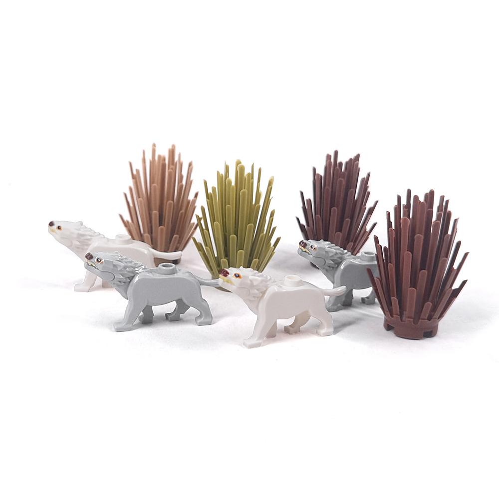 Yiran Toy Unisex Moc 1Pcs 74188 Medieval Farm Wolf Animal Constructing Blocks Kit Zoo Forest Tree Bricks Particle Idea Do-It