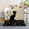Cute Black Cat Printed Pillowcases Office Car Sofa Bed Cushion Cover Home Bedroom Decoration