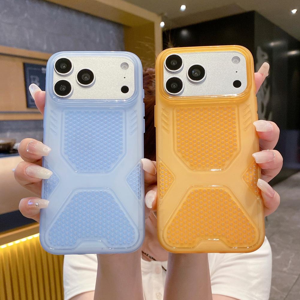 Custodia Estiva Dissipante Calore Ice Bee per iPhone 17 Pro Max 17 Pro Air 16 15 14 Plus 13 12 11 Cover Morbida Color Caramella