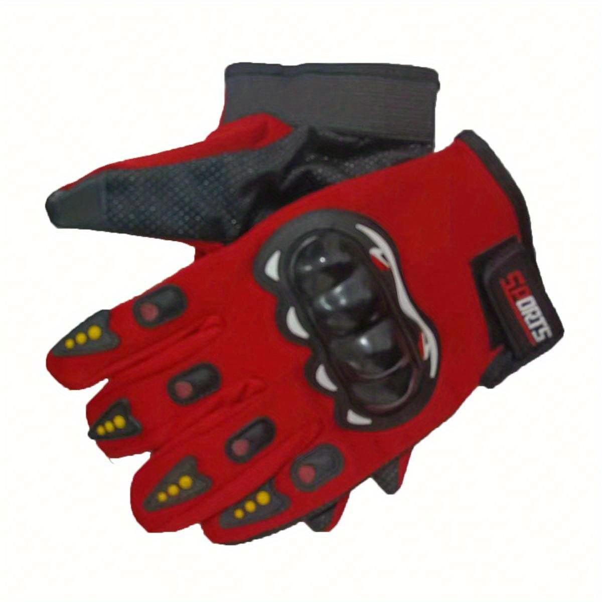 

1 пара весенне-летне-осенних велосипедных перчаток с жесткой оболочкой и полной длиной пальцев, защитные перчатки для мотоцикла/мотоцикла/активного отдыха/внедорожья Red разноцветный