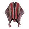 Shawl Wraps for Women Boho Knit Poncho Ladies Rainbow Casual Loose Striped Fringe Blanket Scarf