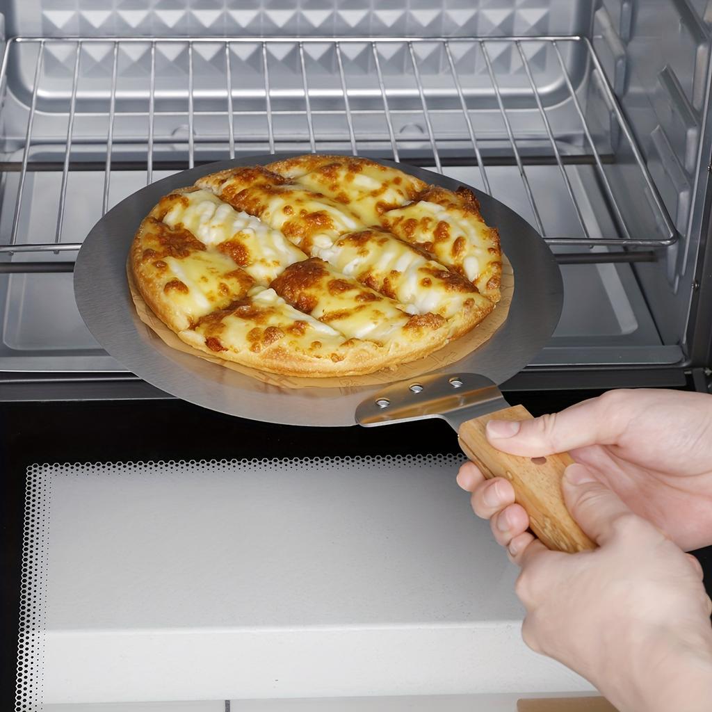 1 buc, coajă de pizza din oțel inoxidabil, ridicător de pizza, lopată pentru transfer în siguranță pentru prăjituri, unelte de copt, obiecte de bucătărie