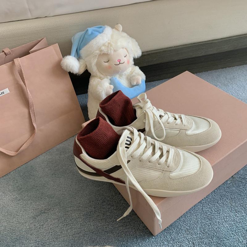 

~ Women s new contrasting color casual style lace-up splicing casual 40