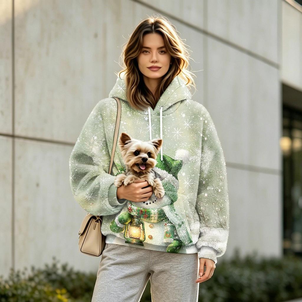 Unisex Athletic Hoodie with and Dog Pouch, Long Sleeve Pullover Sweatshirt