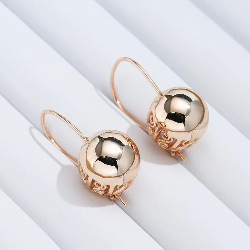 Gold Hollow Ball Drop Earrings for Women Costume Jewelry Fashion Accessories