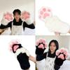 Furry Cats Paws Gloves Cosplay Costume Gloves for Women Girl Warmth Comfort Soft Plush Fursuit Gloves Anime Armwear