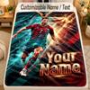 Flannel BlanketCristiano Ronaldo Custom Name Text Personalized Soft Warm Throw Blanket Home Decor Gift
