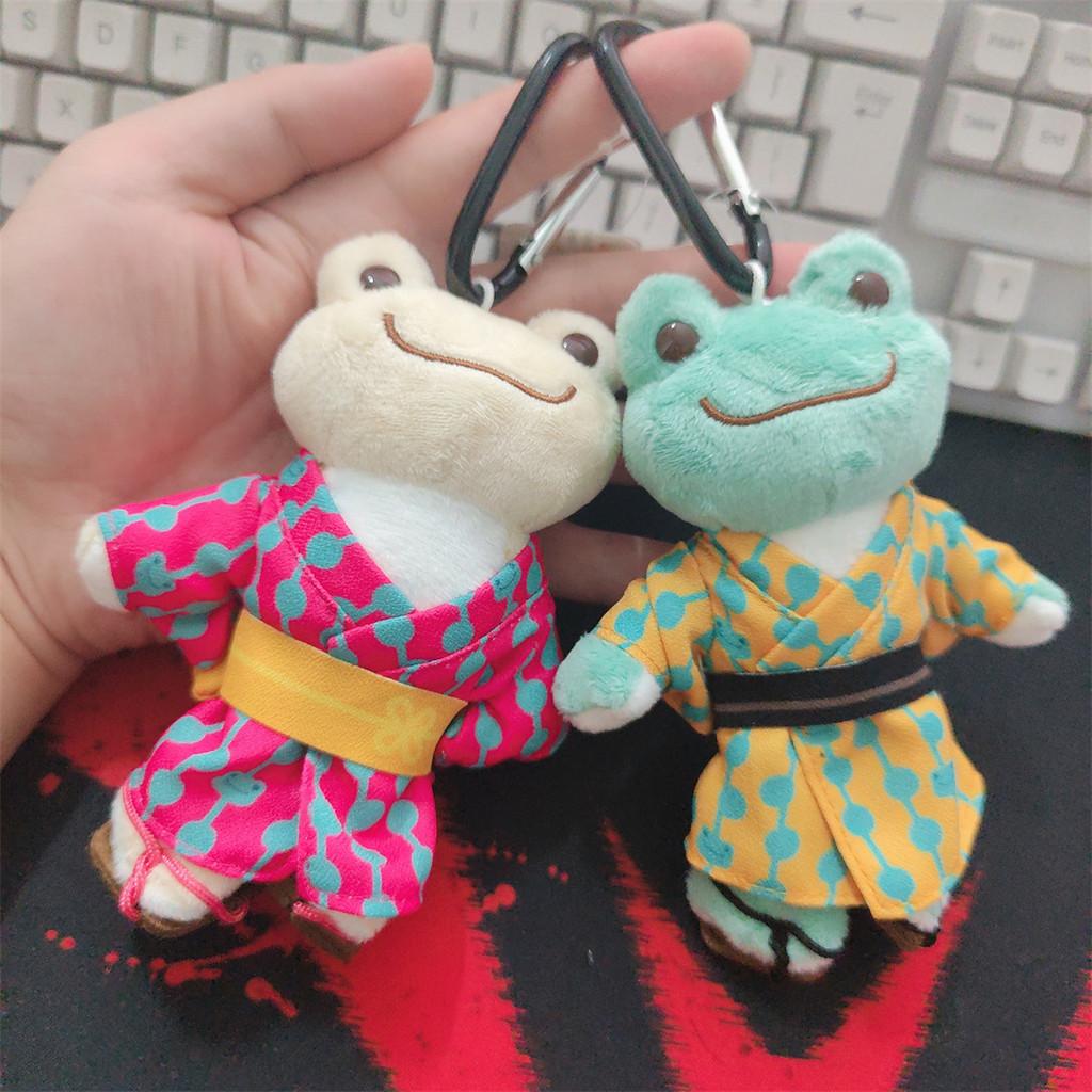 Cute Kimono Smiling Big Eyes Frog Plush Toy Keychain Pendant For Bag Charm And Gift