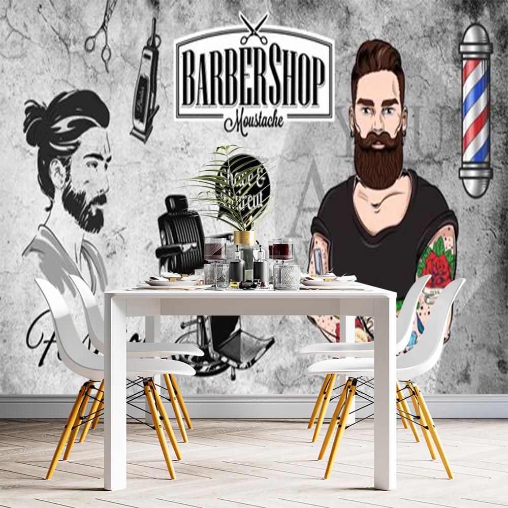 Barber Shop 3d Wall Murals Haircut Shaves Hair Salon Mural Large Decor Suitable For Barber Shop Beauty Salon Murals