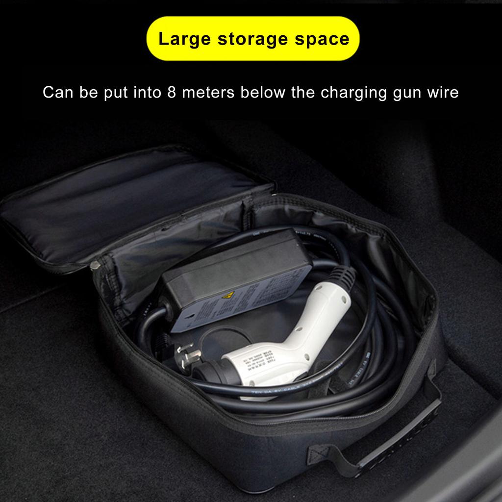 Borsa per Cavi in Tessuto Oxford Impermeabile Borsa per Cavi di Avviamento Organizzatore per Spine Prese Caricabatterie EV Contenitore per Stoccaggio Attrezzatura di Ricarica