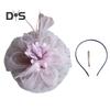 Feather Mesh Decorative Top Hat Headband Party Hair Accessories Women Flower Decor Dot Print Headpiece