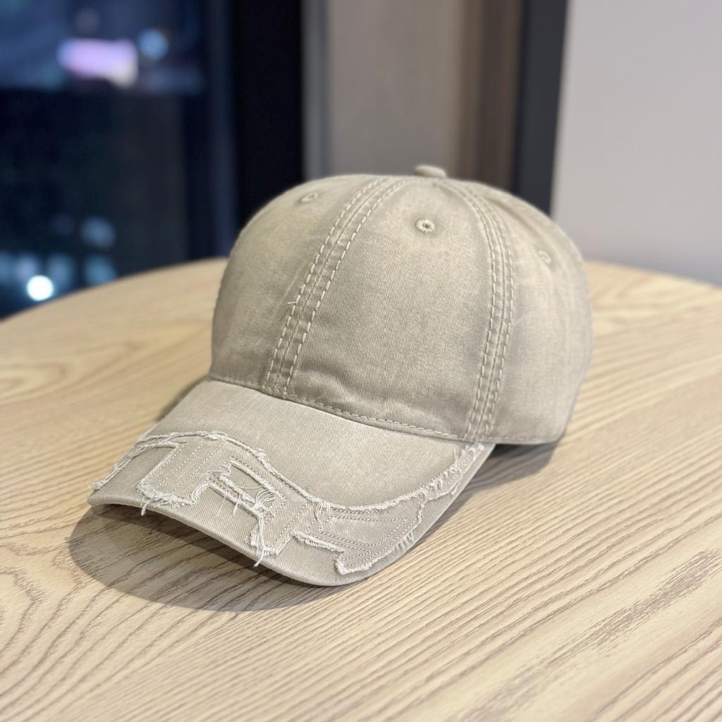 New American-style washed vintage baseball cap for women with wide brim that makes the face look smaller, duckbill cap for men and couples, versatile