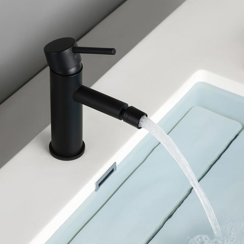 Alba Round Matte Black Bidet Mixer Tap Faucet Adjustable Aerator Anal Cleaning Bathroom Taps Single Hole Clean Small Faucet