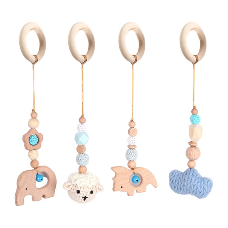 4 Pcs/Set Baby Sensory Toys Stroller Ornaments Rattle for Play Gym Frame Activity Hanging Pendants Fitness Rack Decorati