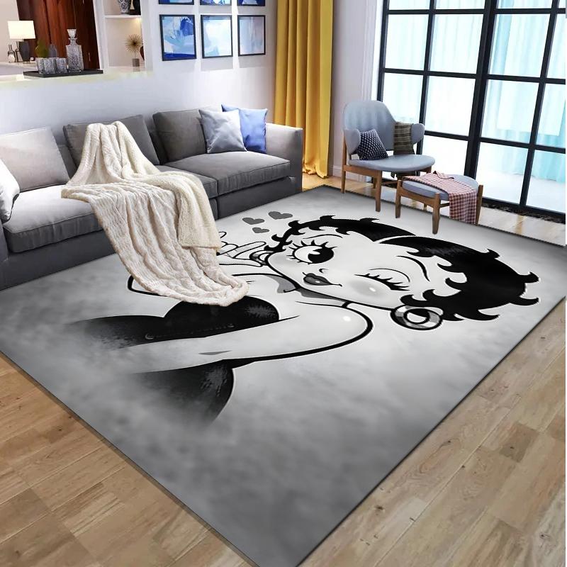 Betty Boop Pattern Rug, Indoor/Outdoor Mat, for Picnic, Gameroom, Bedroom, Office, Living Room, Home Decor Carpet, Birthday Gift
