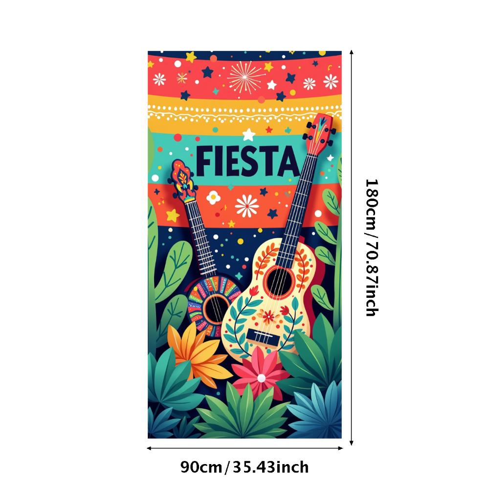 Fiesta Party Banner Vibrant Mexican Cactus Floral Festive Event Backdrop Celebration Decorations Photography Background Props