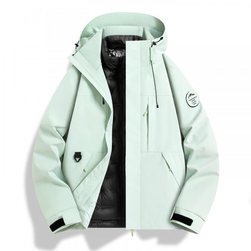 3-in-1 Waterproof Windproof Hiking Jacket With Removable Fleece Liner Men Women Outdoor Trekking Camping
