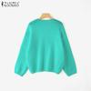 ZANZEA Oversized Autumn Spring Women Long Sleeve Buttons Up Casual Knitted Sweaters Cardigan