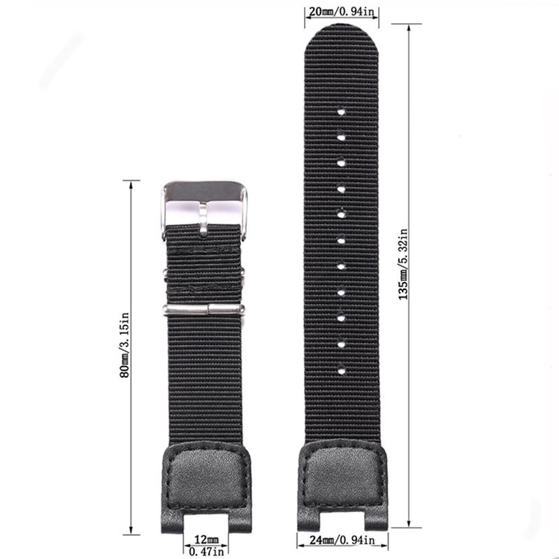 24mm Premium Nylon Armband für Casio SGW-100 PAS-400B GW-3000B GW-3500B Herren Sportuhr Zubehör Uhrenarmband Armband