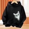 Cute Meow Cat Fashion Hoodies Cool Print Hip Hop Sportswear Kids New 2024 Autumn Streetwear Loose Harajuku Boy Hooded Coat