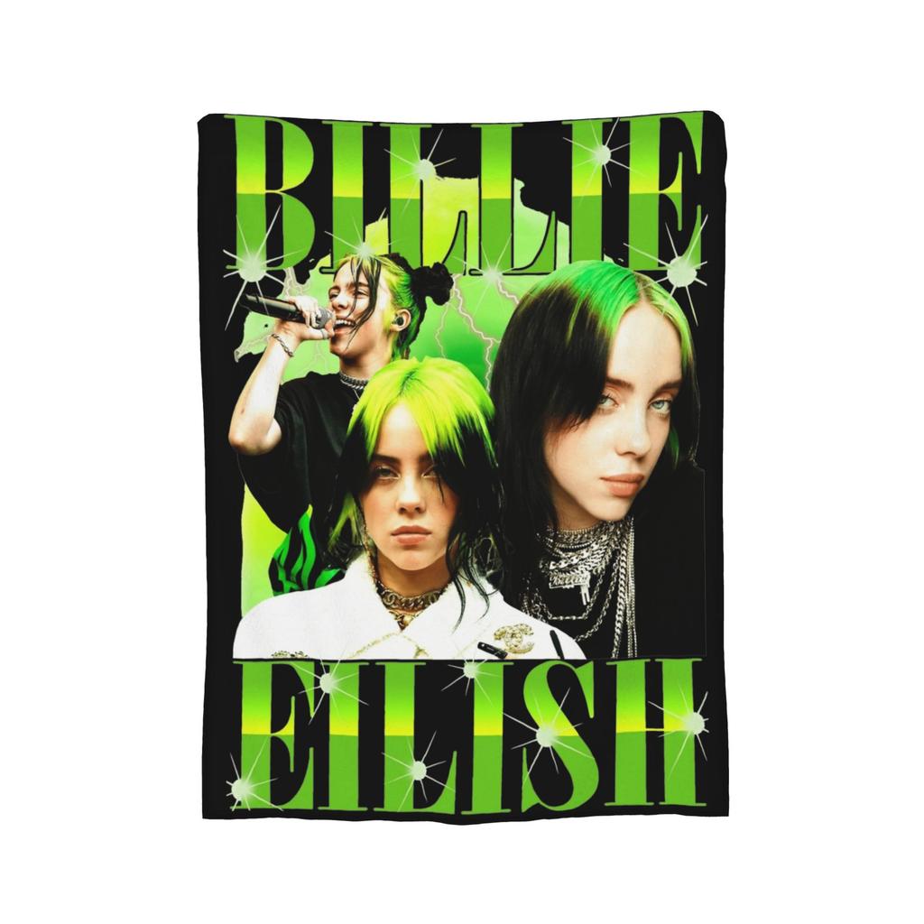 Berühmte Sängerin B-Billie-Girl E-eilish Fleece-Kuscheldecke Decke für Sofa Couch Leichte Bettwäsche Überwürfe,