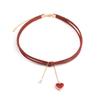 Christmas New Year Red Pendant Girl Vintage Velvet Choker Necklace Personality Sweet Love Collarbone Chain Necklace