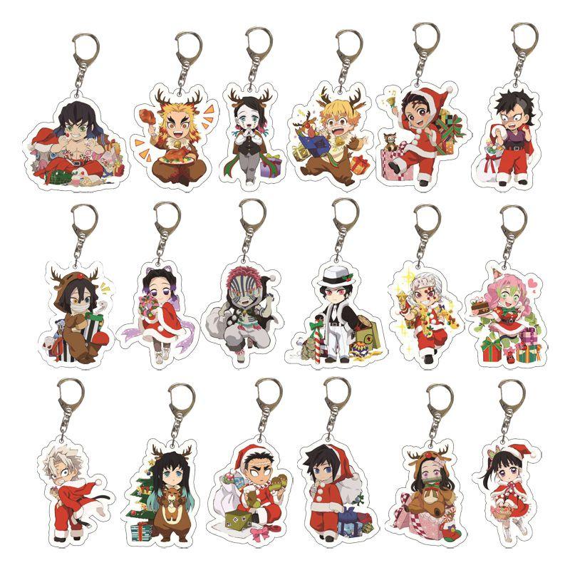 Unique Acrylic Demon Slayer Xmas Keychain Perfect For Anime Fans And Collectors