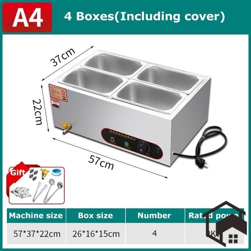 Commercial Fast Food Insulation Table 304 Stainless Steel Electric Heating Table Auto Temperature Control Food Container