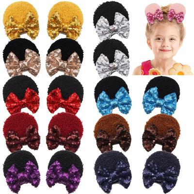 2 Pieces Hair Hair Claws of Mouse Ear Sequin Necktie Female Hairpin Girl Party Accessories Glis Bay Sold by the Manufacturer