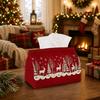 1pc Minimalist Winter Forest Tissue Box | Multi-functional Seasonal Napkin Dispenser, Available Suitable for Home, Xmas Parties Deer Silhouette Snow L