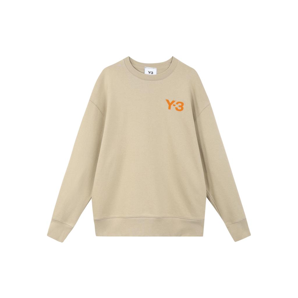 Y-3 FW22 Logo Print Letter Crewneck Sweatshirt Men Sweatshirt Khaki HT4496