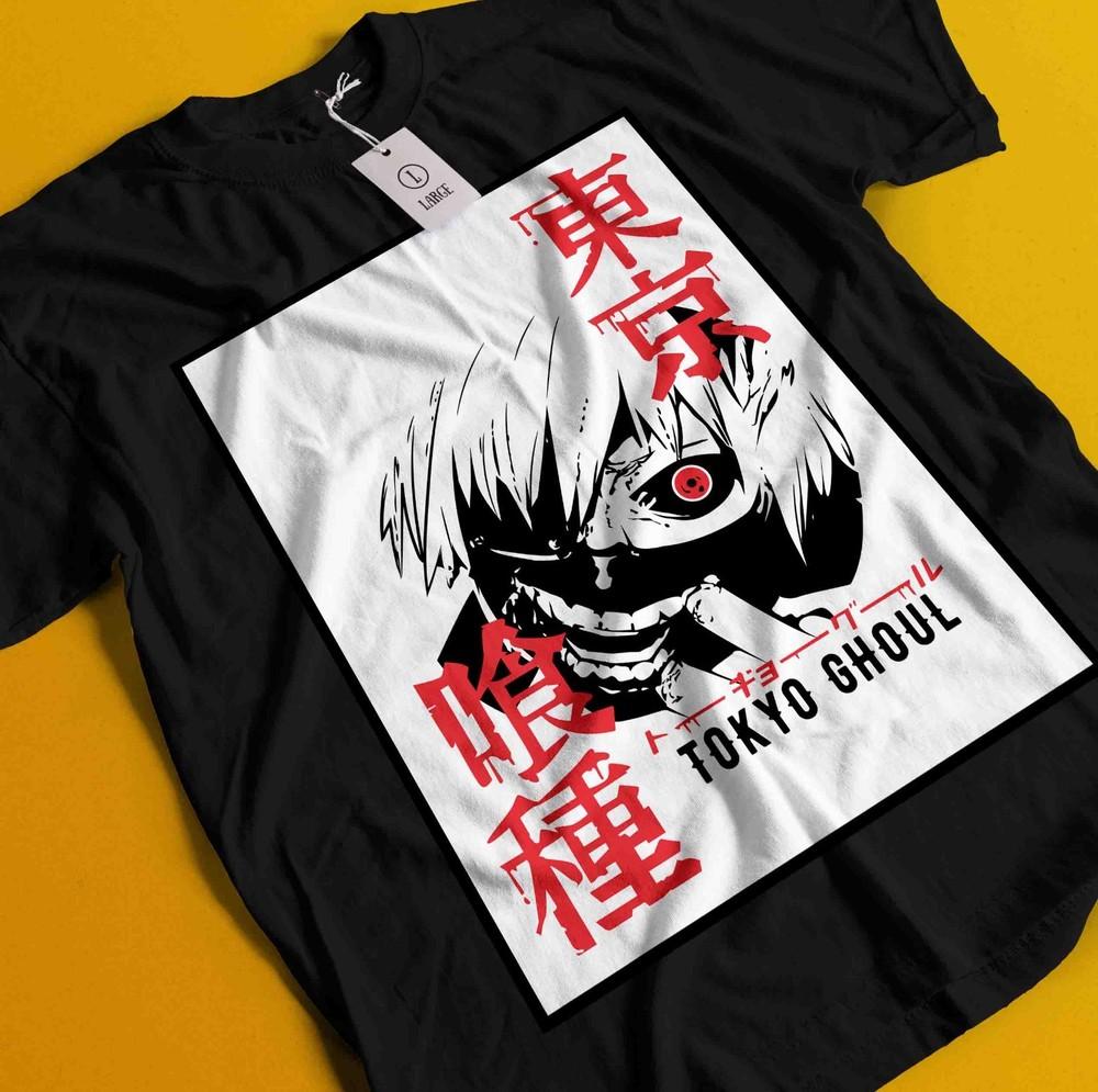 

Футболка Токийский Гуль Футболка Кен Канеки Футболка Дзюдзо Судзуя Аниме Манга Унисекс Хоррор Футболка 4XL