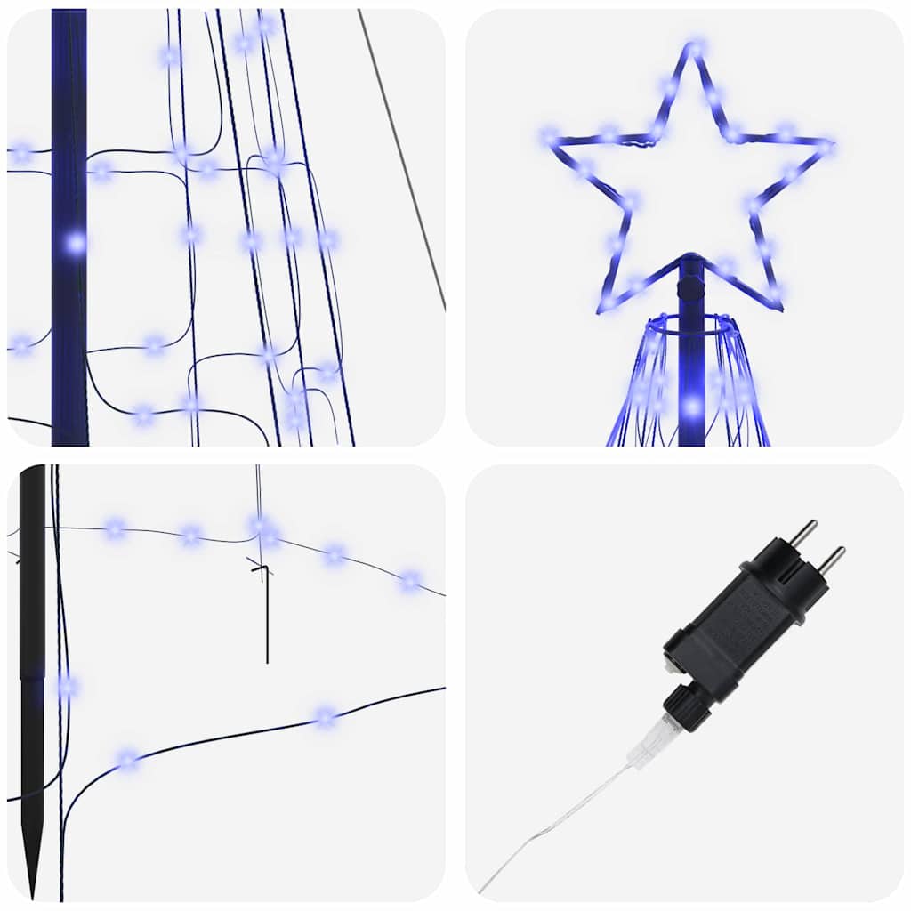 LED Christmas Tree with Ground Spikes Blue 400 cm Iron