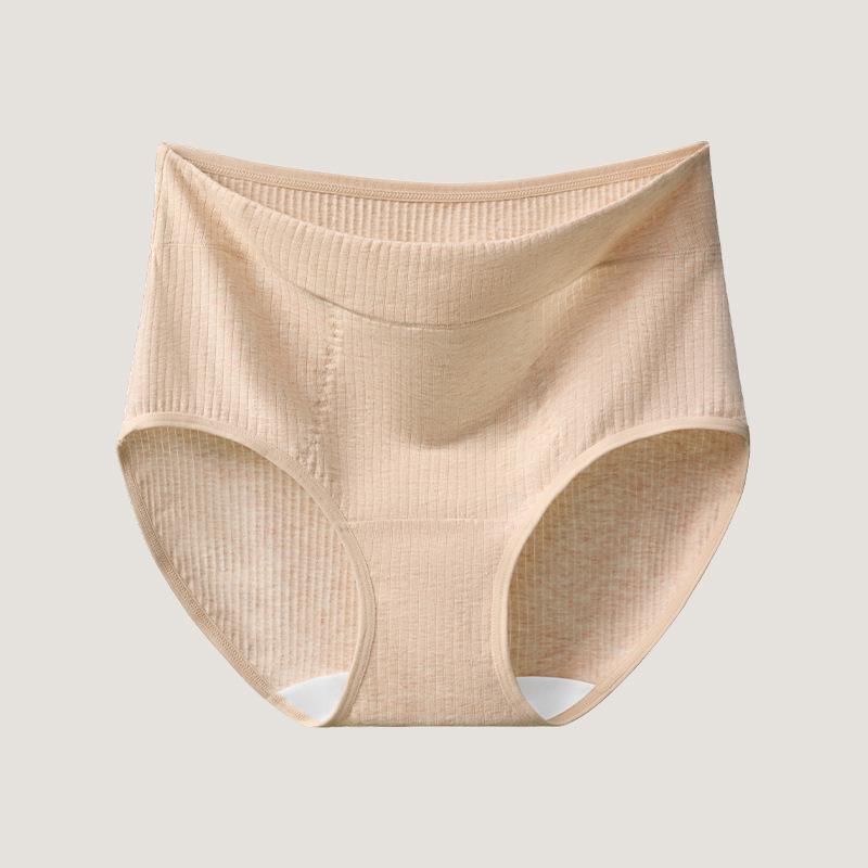 

High-Waisted Cotton Panties: Tummy Control, Butt Lifting, Plus Size, Breathable, Mid-Waist, Comfortable Triangle Briefs for Women. XXL [155-180 lbs] хаки