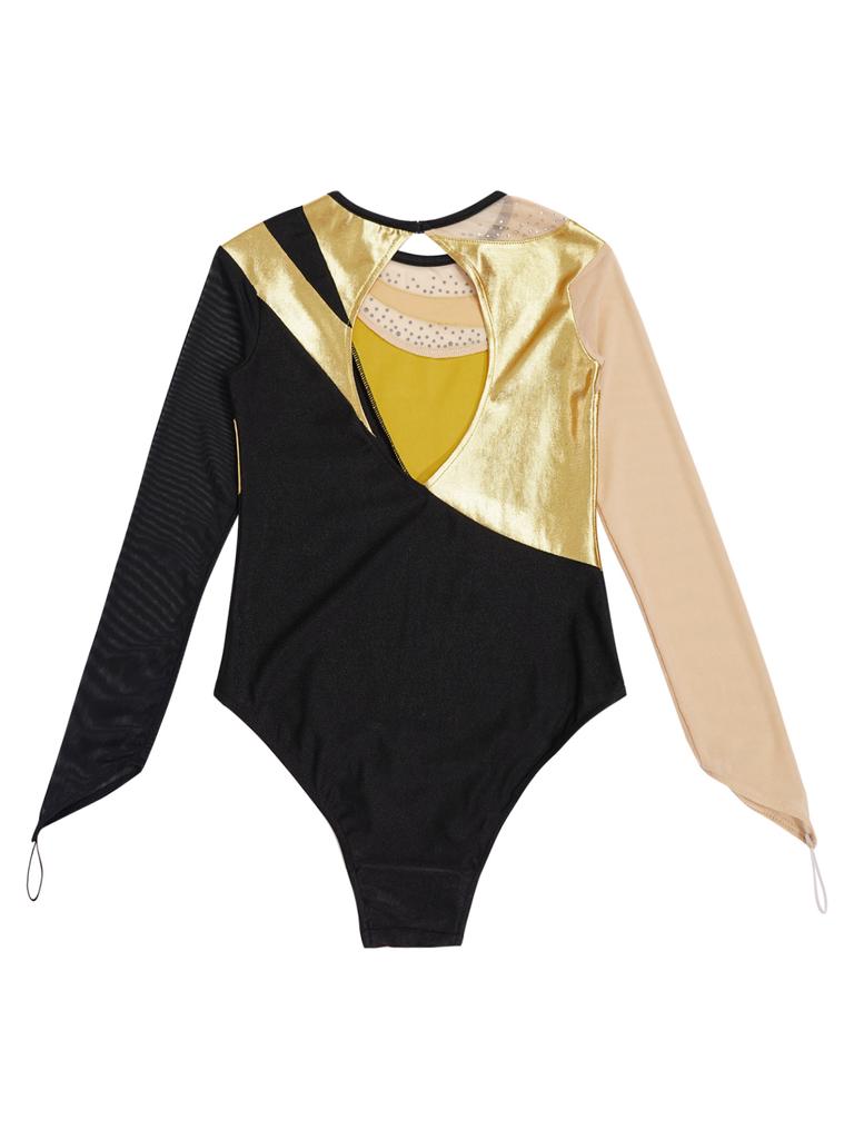 Kinder Mädchen Shiny Jazz Dance Trikot Ballett Body Eiskunstlauf Overall Athletic Activewear Rhythmische Gymnastik Unitard