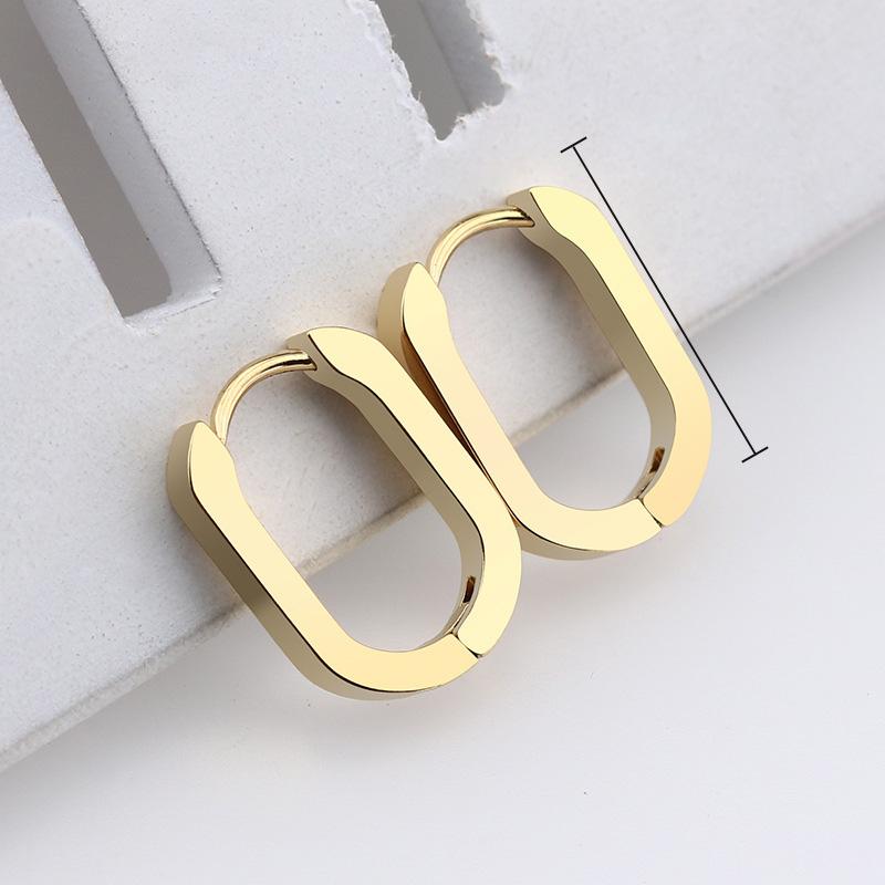 1 Pair High Polished Stainless Steel Hoop Earrings For Women/Men Geometric Allotype Ear Buckles Hip Hop Party Creative Jewelry