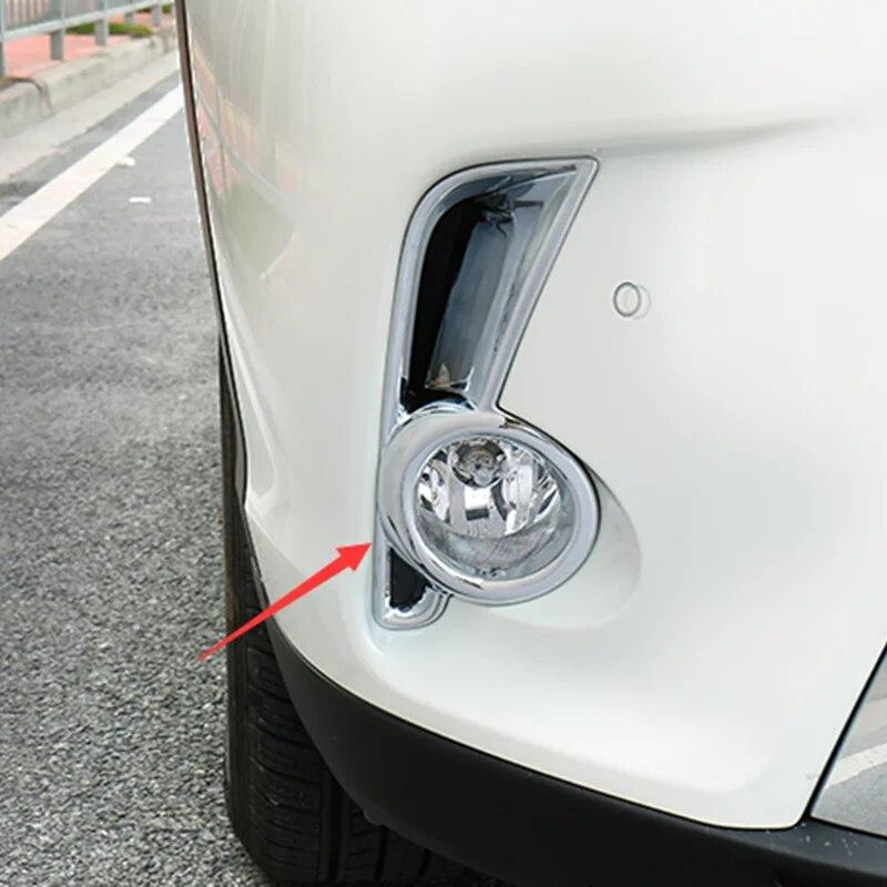 For Toyota Highlander 2018  ABS Chrome Front Reflector Fog Light Lamp Cover Sticker Decoration Trim Accessories 2 Pcs/lot