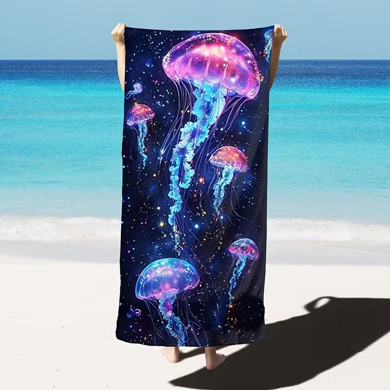 Serviette de plage Étoile de mer Étoile de mer Hippocampe Coquillage Coloré Impression Marine Tropicale Anti-sable Douce Serviette Été Plage Camping Natation
