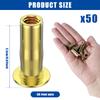 50Pcs Multi Grip Rivet Nut Kit Metal M5 Flat Head Rivet Nut Sturdy Flat Head Threaded Insert Nut Kit Rivet Nut Tool Set Rivet
