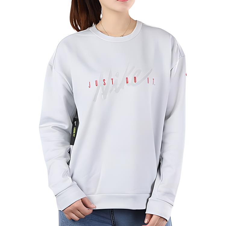 Nike Therma Crew Neck Pullover Comfortable Fleece Lined Long Sleeved Sweatshirt Women's White BV5226-043