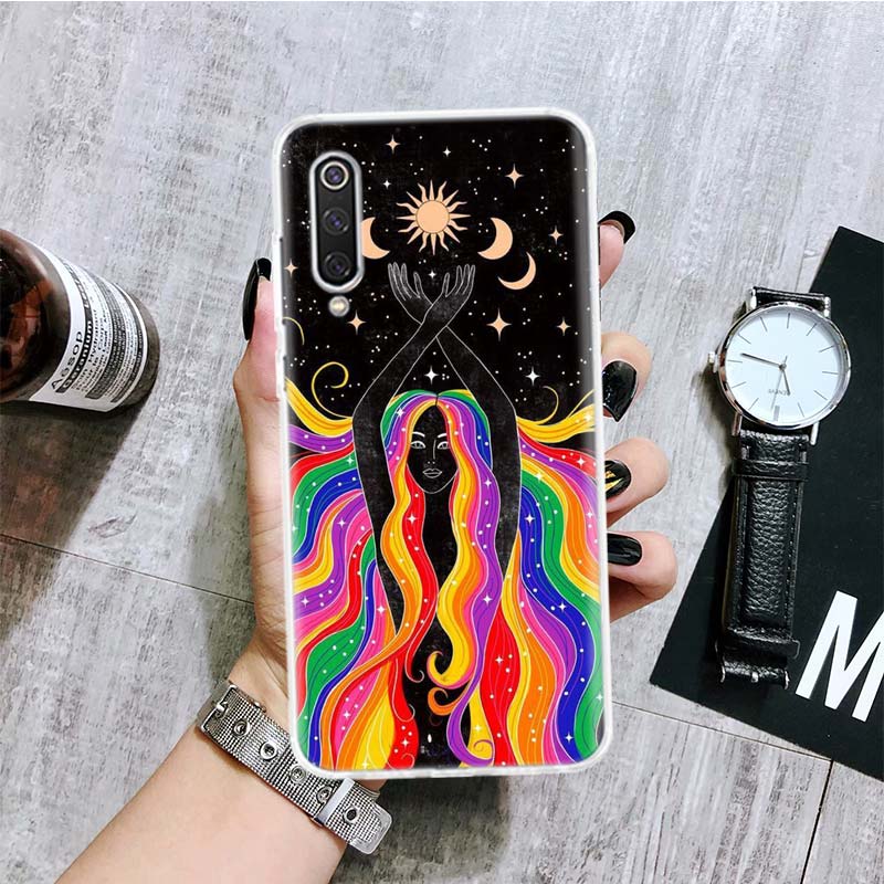 Funny Sun Moon Face Phone Case For Xiaomi Redmi Note 10 9 8 11 Pro 11T 11S 10S 9S 9A 9C 9T 8T 8A 7 7A 5 Art Pattern Cover Coque