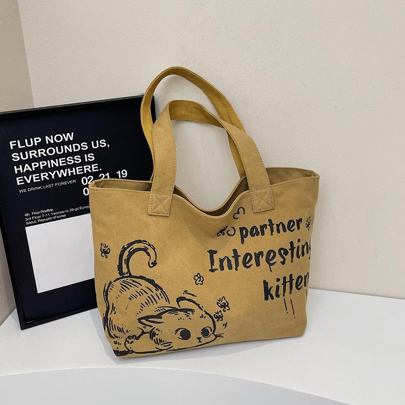 

Повседневная холщовая сумка-тоут большой вместимости женская 2025 новая мода для выхода портативная сумка для покупок сумка-мессенджер для поездок на работу хаки