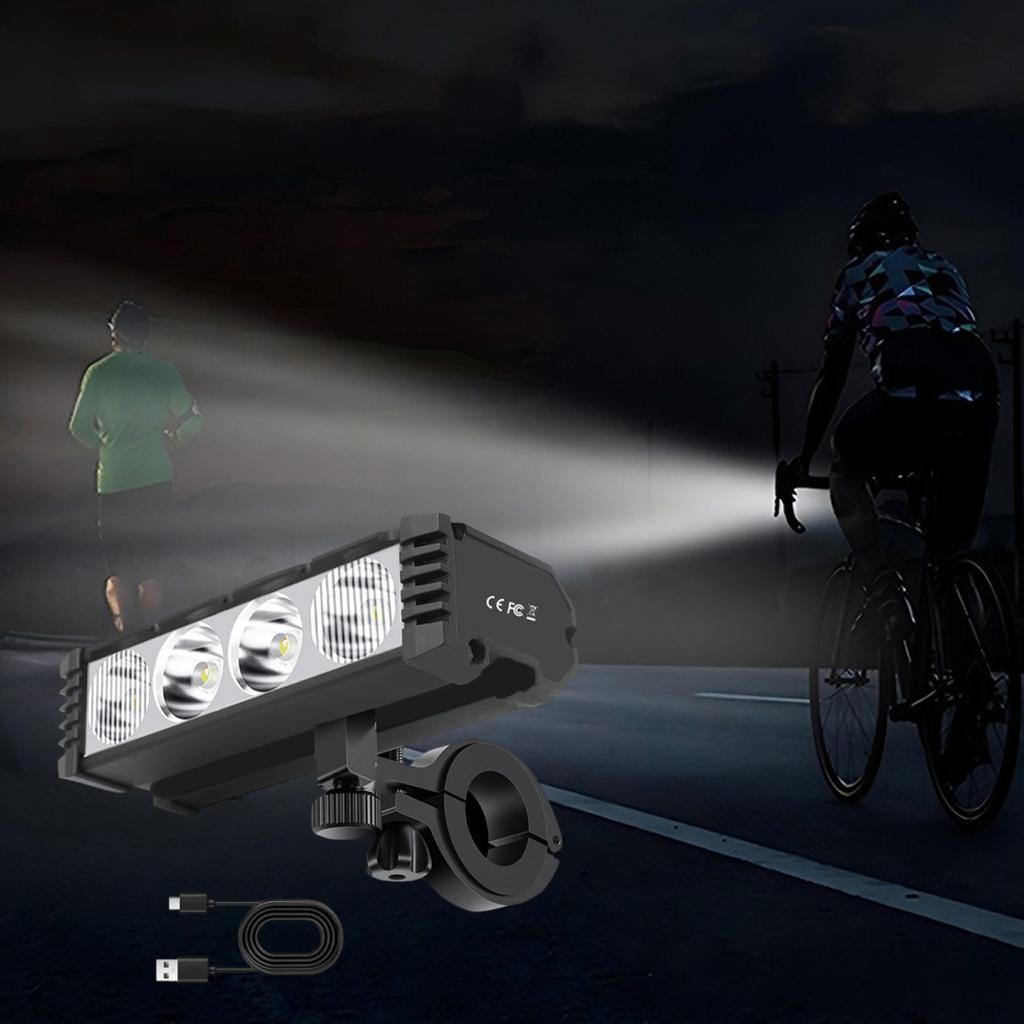 4 Modes Bike Front Lamps Type-C Charging Highlight LED Light 2400mAh/2000mAh Cycling Lights for Travel Cycling Bike Accessories