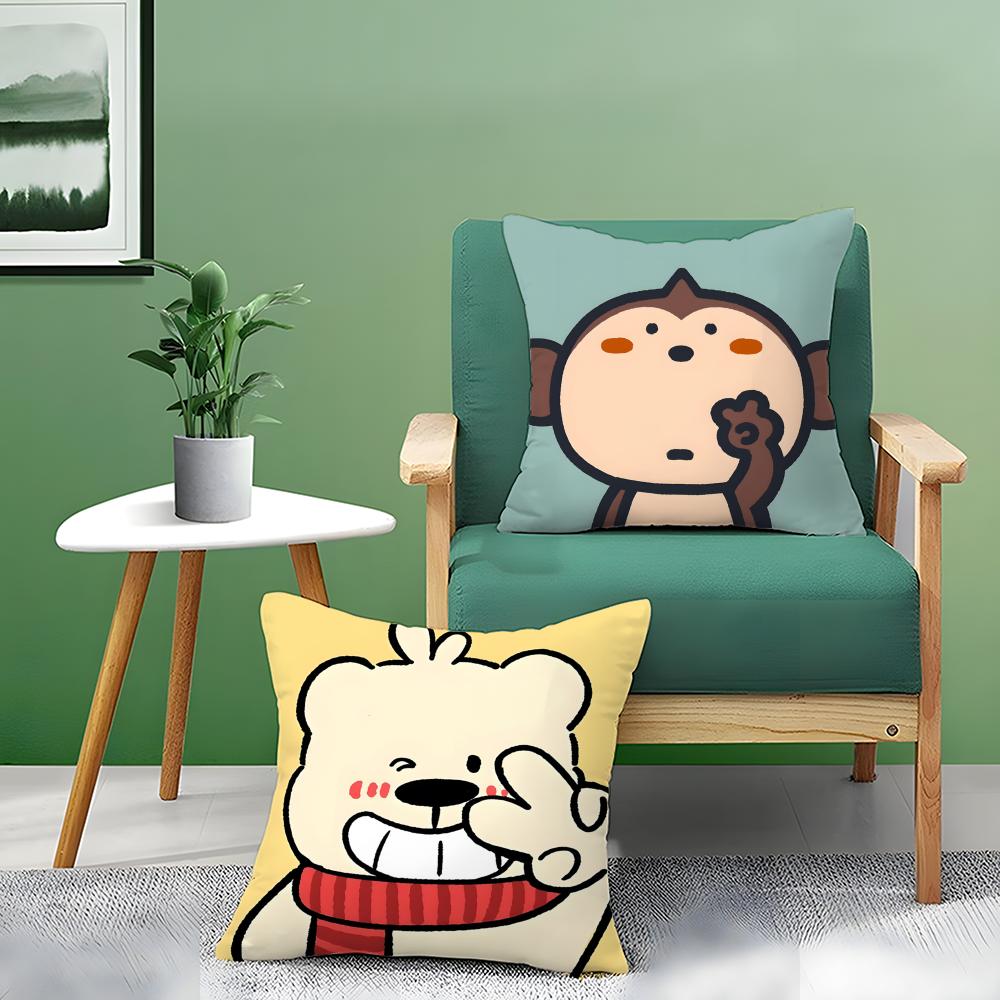 Funny And Quirky Party Animals Pillow Case Double-Sided Plush Sofa Cushion Covers Organic Breathable Invisible Zipper