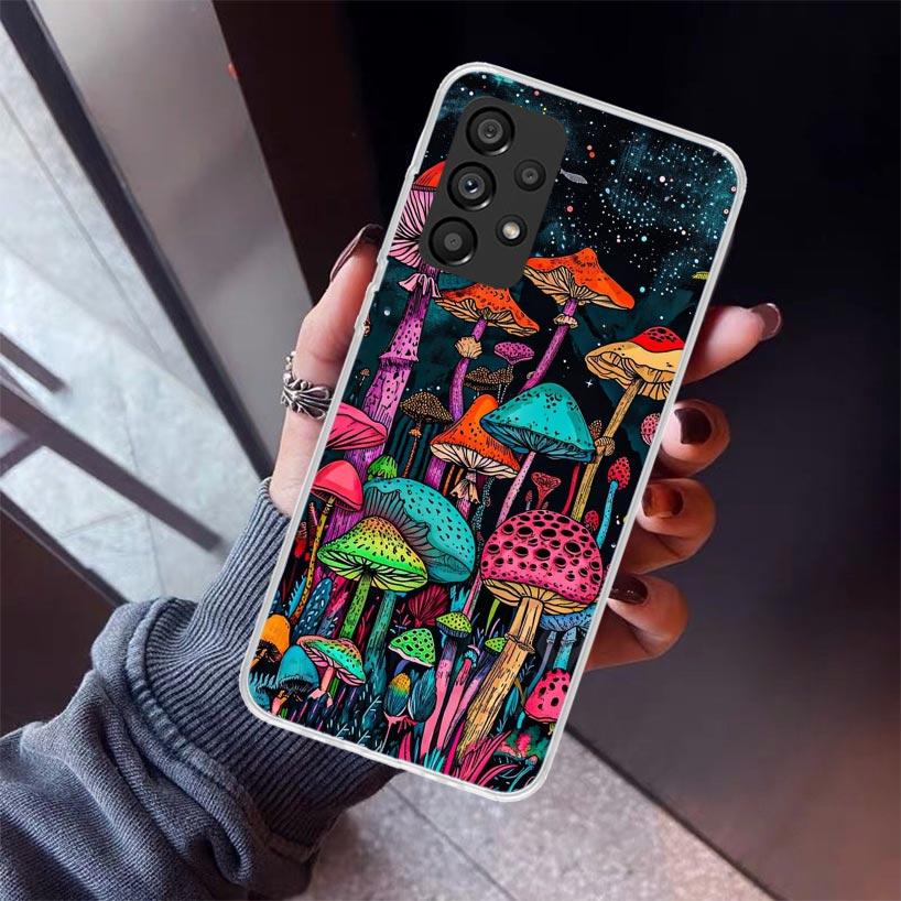 Colorful Mushroom Phone Case For Samsung Galaxy A52 A51 A50S A32 A22 A12 A02S A72 A71 A31 A70 A30S Note 20 Ultra 10 Plus S10 Gal