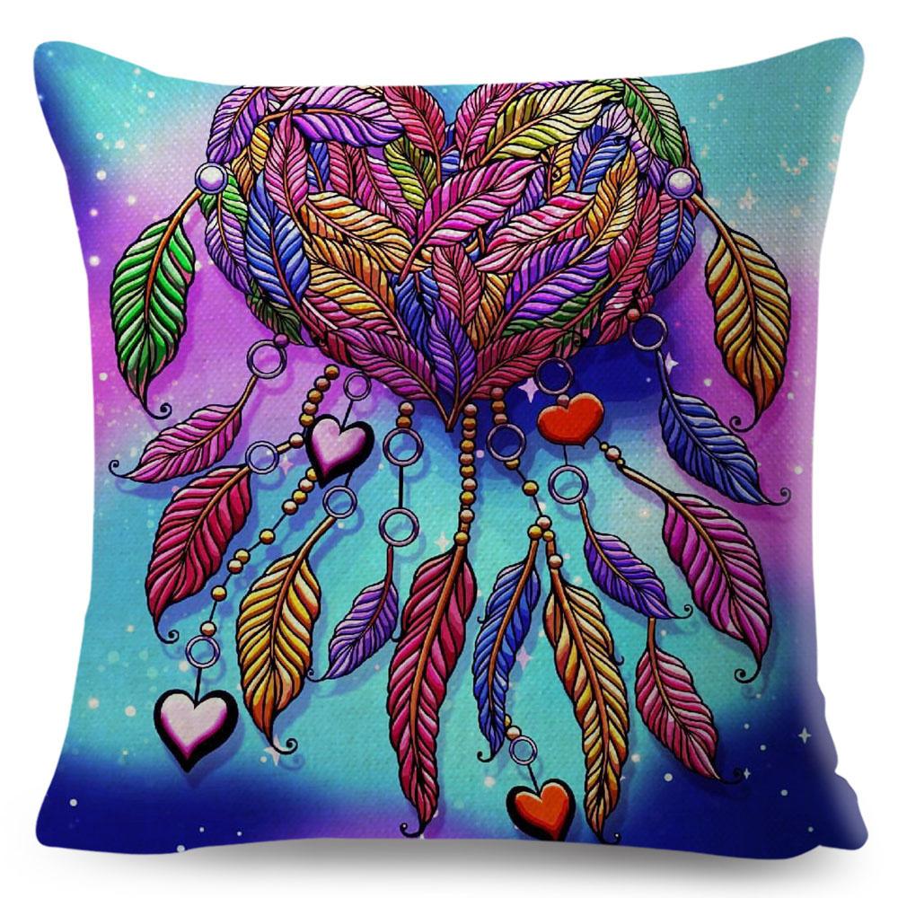 Fantasy Dream Catcher Series Decorative Pillowcase Bohemian watercolor cushion cover Sofa office seat cushion cover Home decor