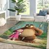 Masha Bear Floor Rug Office Rug Suitable for Outdoor Living Rooms Playrooms Balcony Anti-slip Rug Anime Office Decor