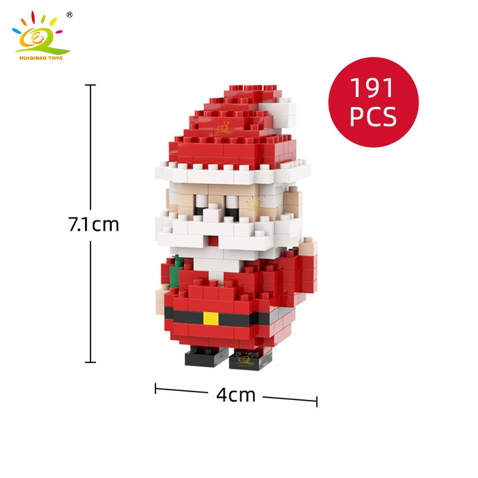 Mini Klocki Boże Narodzenie Święty Mikołaj Model Mikro Klocki Zabawka Budowlana Dla Dzieci Bałwan Zabawka Dziecięca Prezent Świąteczny