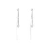 Light Luxury Zircon Heart Drop Earrings for Women Girls New Versatile Long Tassel Dangle Earrings Wedding Jewelry Accessories