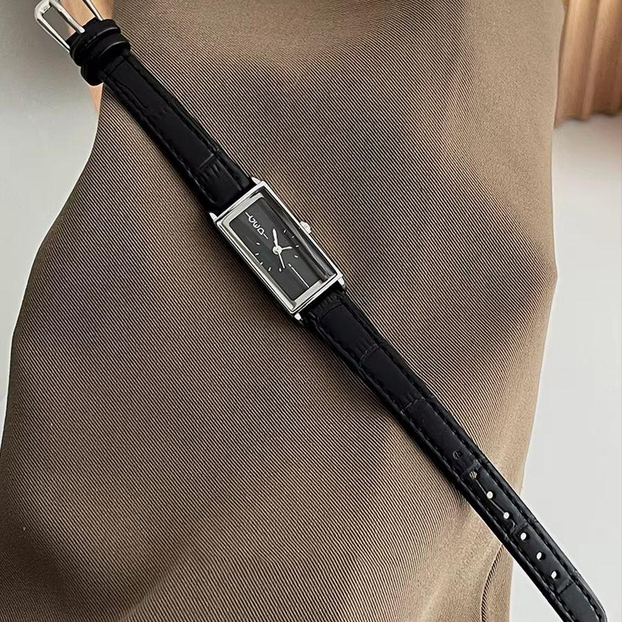 Retro Luxury Watches for Women Rectangle Dial Leather Strap Waterproof Quartz Wristwatch Elegant Office Ladies Dress Clock Gift